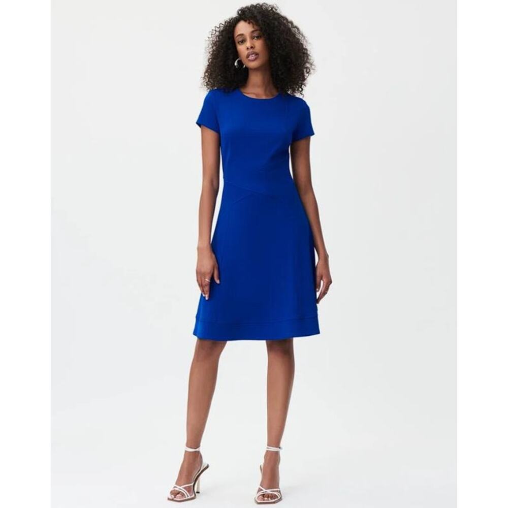 JOSEPH RIBKOFF Women's Cap Sleeve Fit And Flare Dress Size 8 In Royal Blue